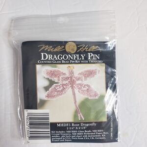 MILL HILL Rose Dragonfly Pin MHDF5 Counted Glass Bead Cross Stitch Kit NEW